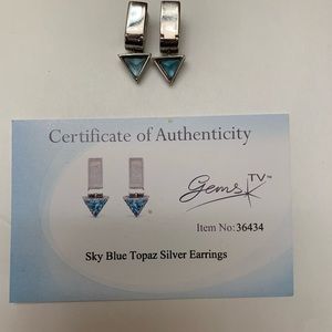 Sky Blue Topaz Silver Earrings - 1.320 Ct - GemsTv